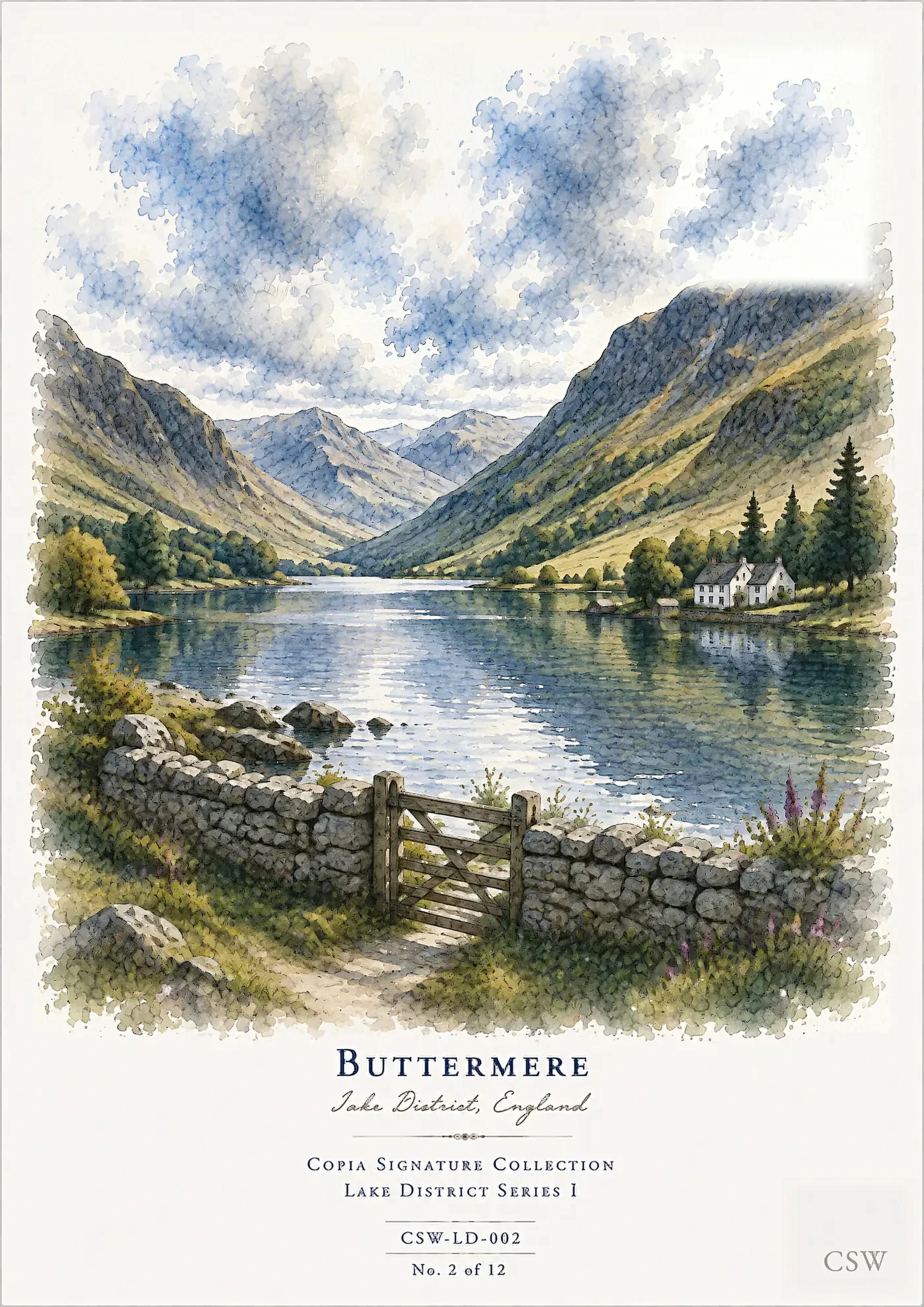 Buttermere, Lake District, England — original Copia Signature watercolour