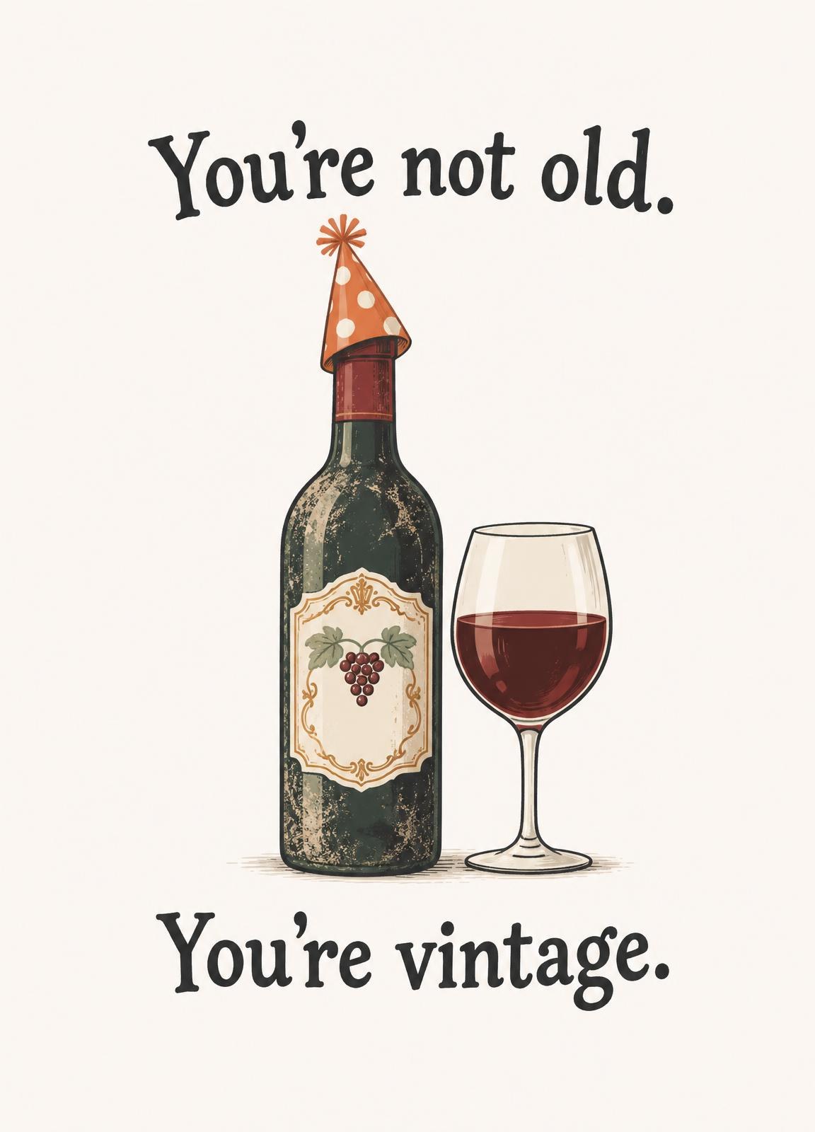 Funny birthday card: You're Vintage