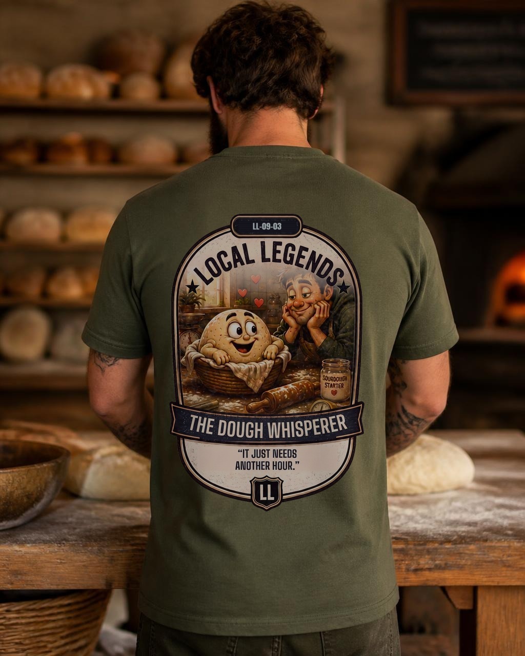 Local Legends — Dough Whisperer Tee — Back