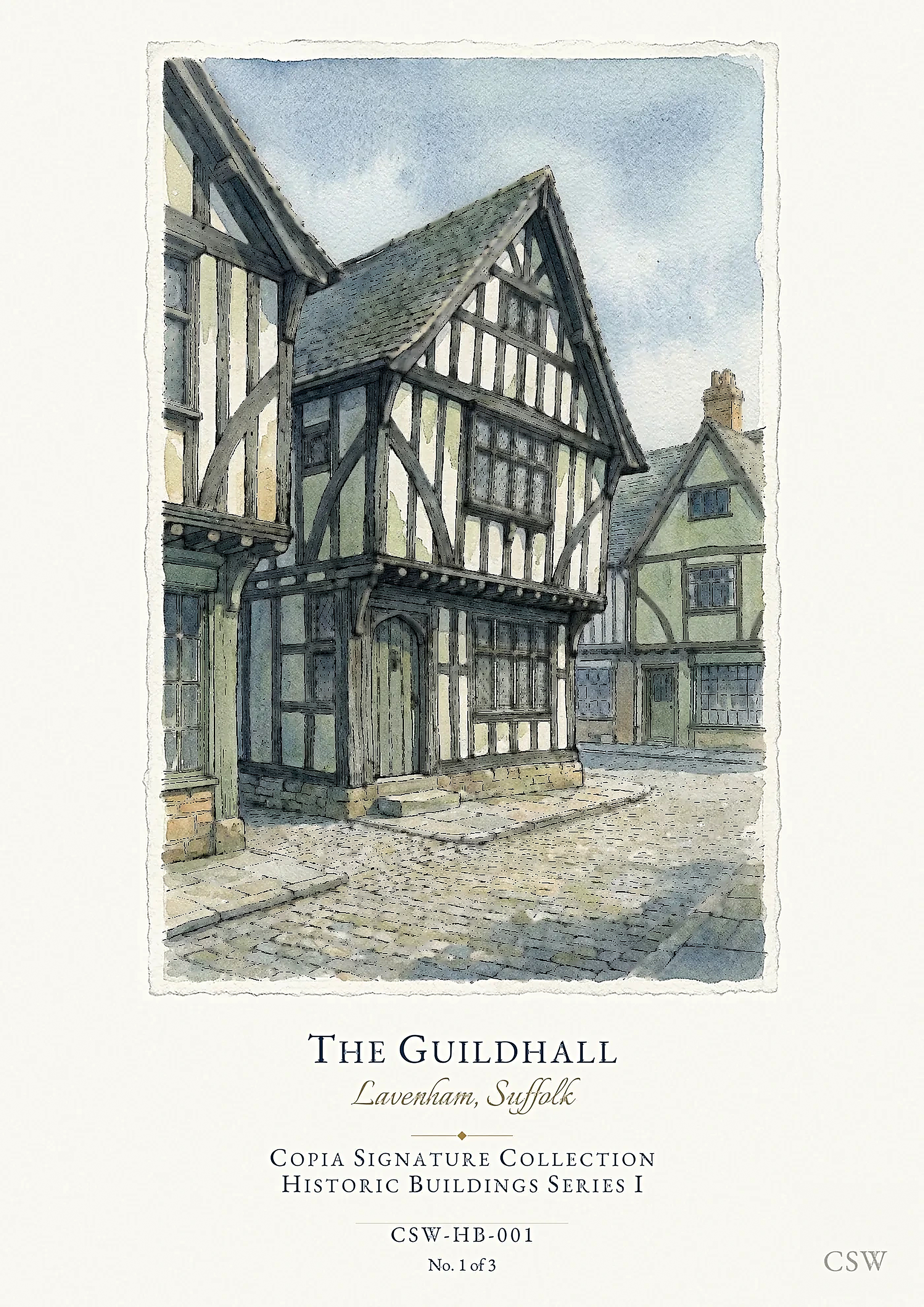 The Guildhall, Lavenham, Suffolk — original Copia Signature watercolour
