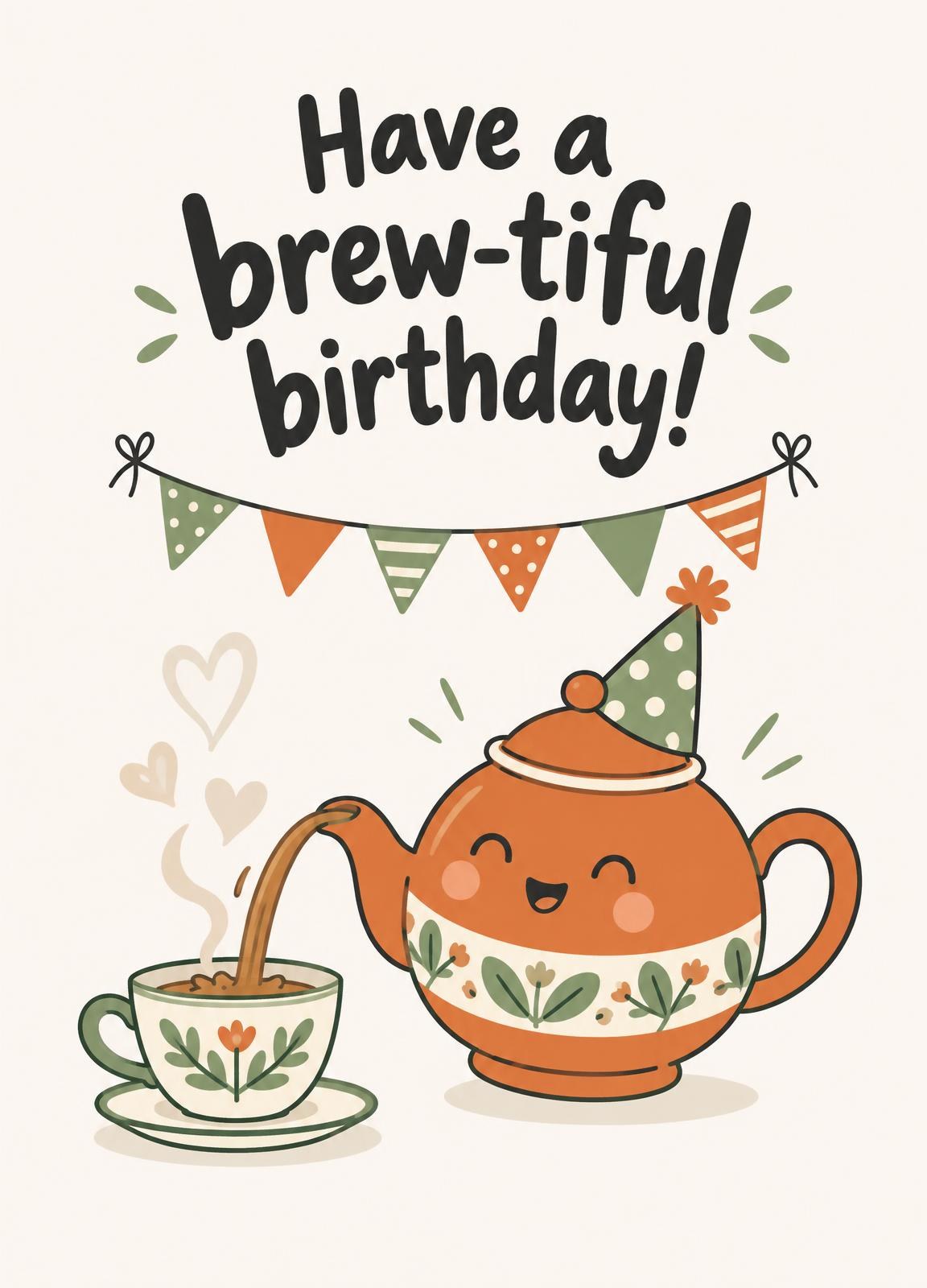 Funny birthday card: Brew-tiful Birthday
