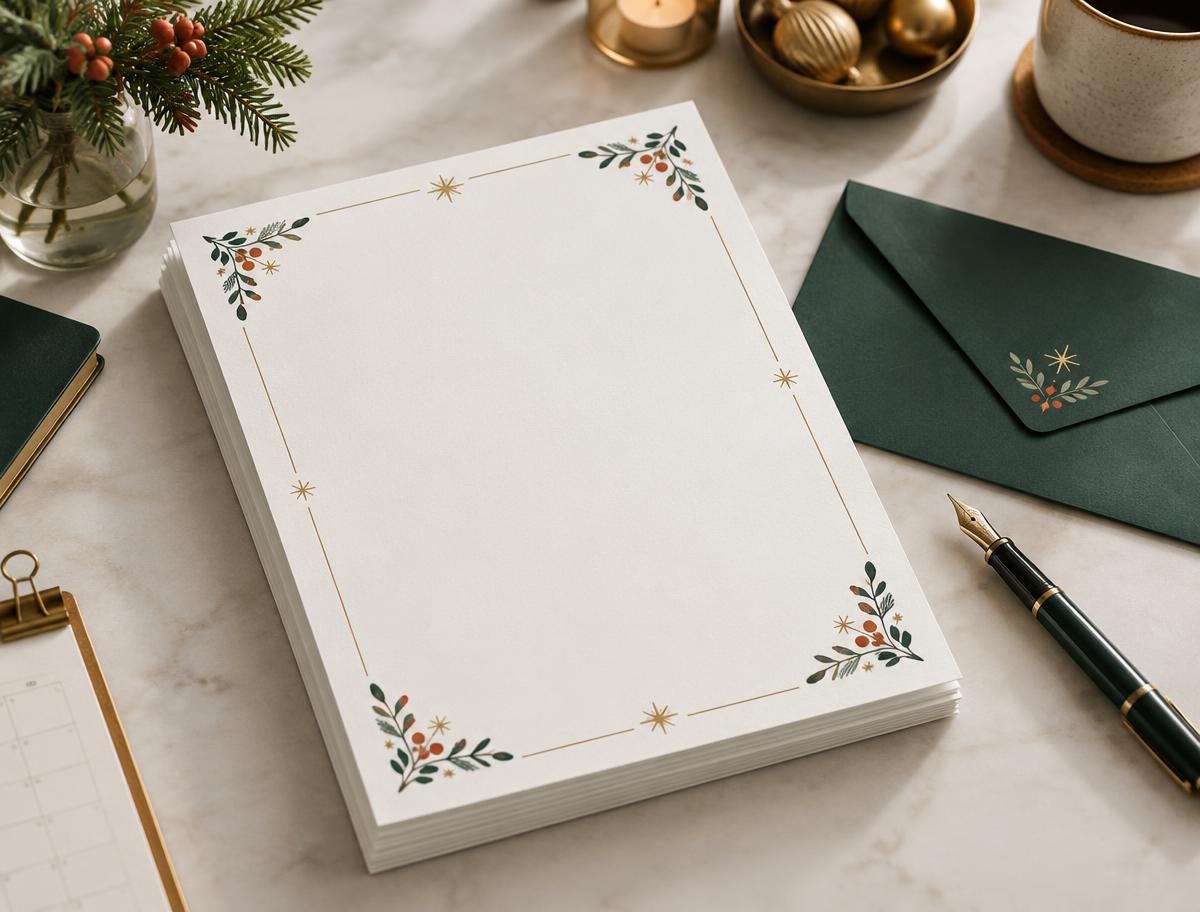 A4 Letterheads 100gsm shown in a festive Christmas setting